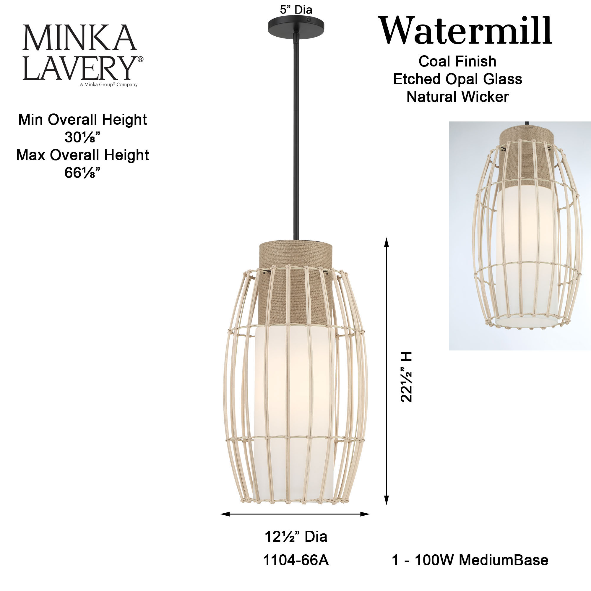 Watermill - 1 Light Pendant