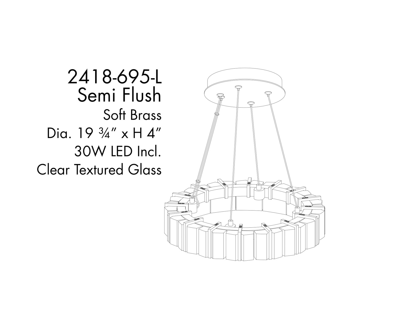 Sevryn - LED Semi-Flush Pendant