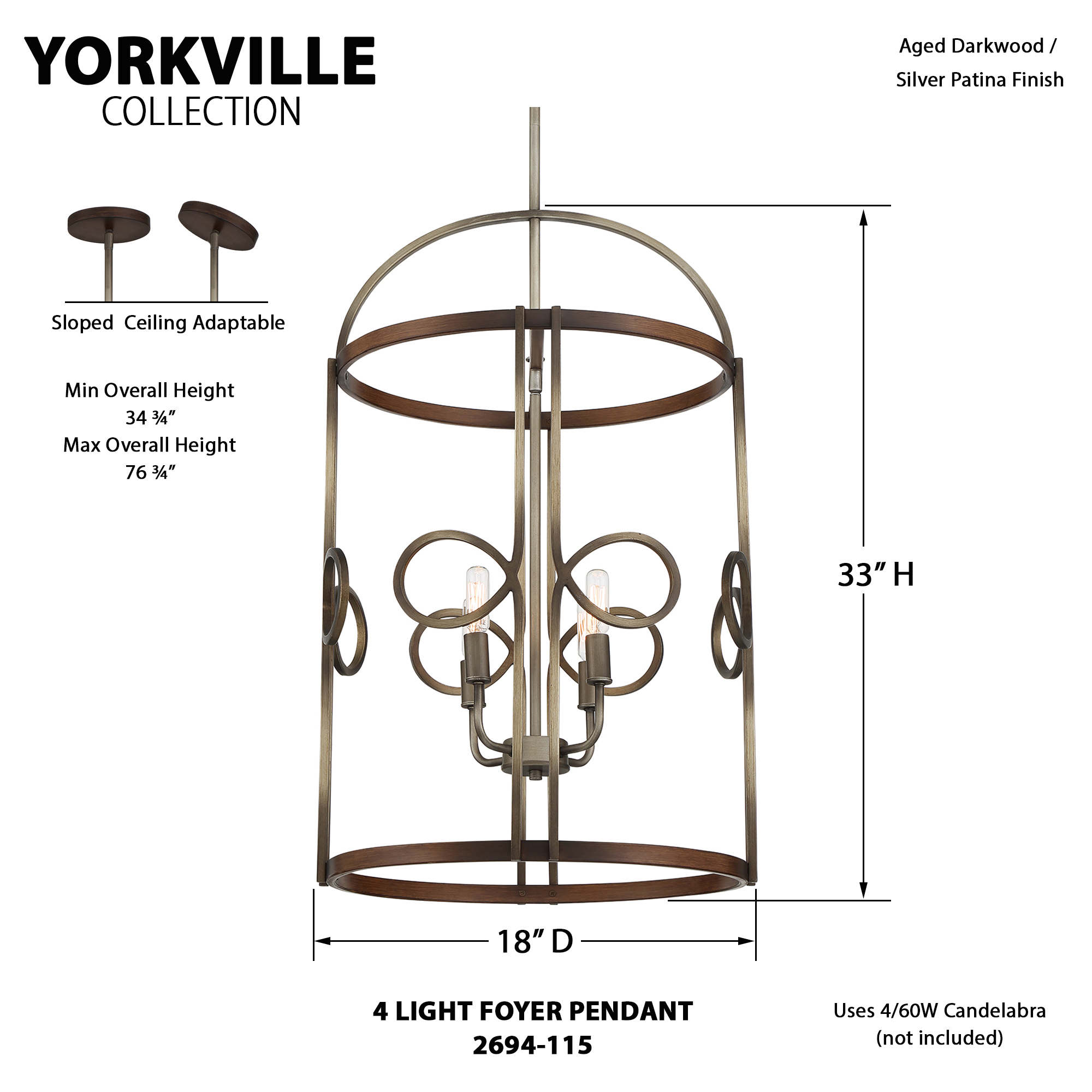 Yorkville - 4 Light Pendant