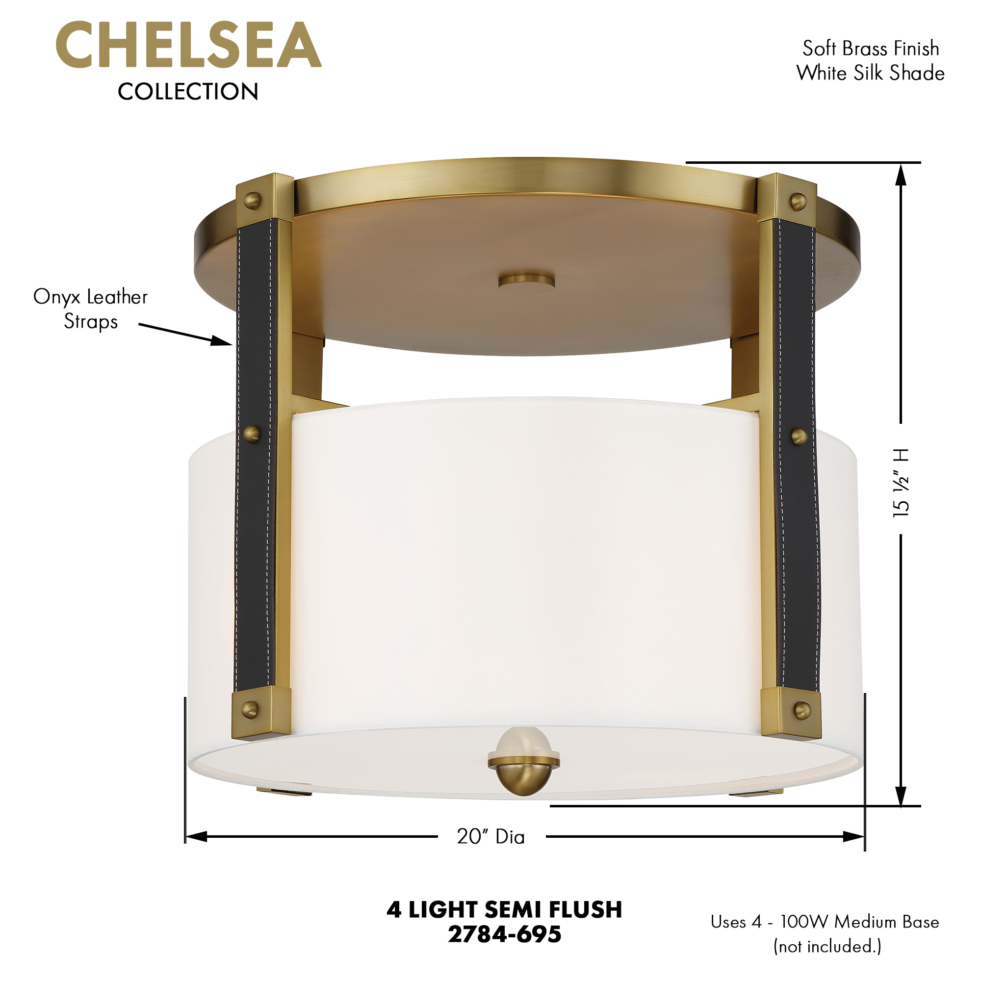 Chelsea - 4 Light Semi Flush