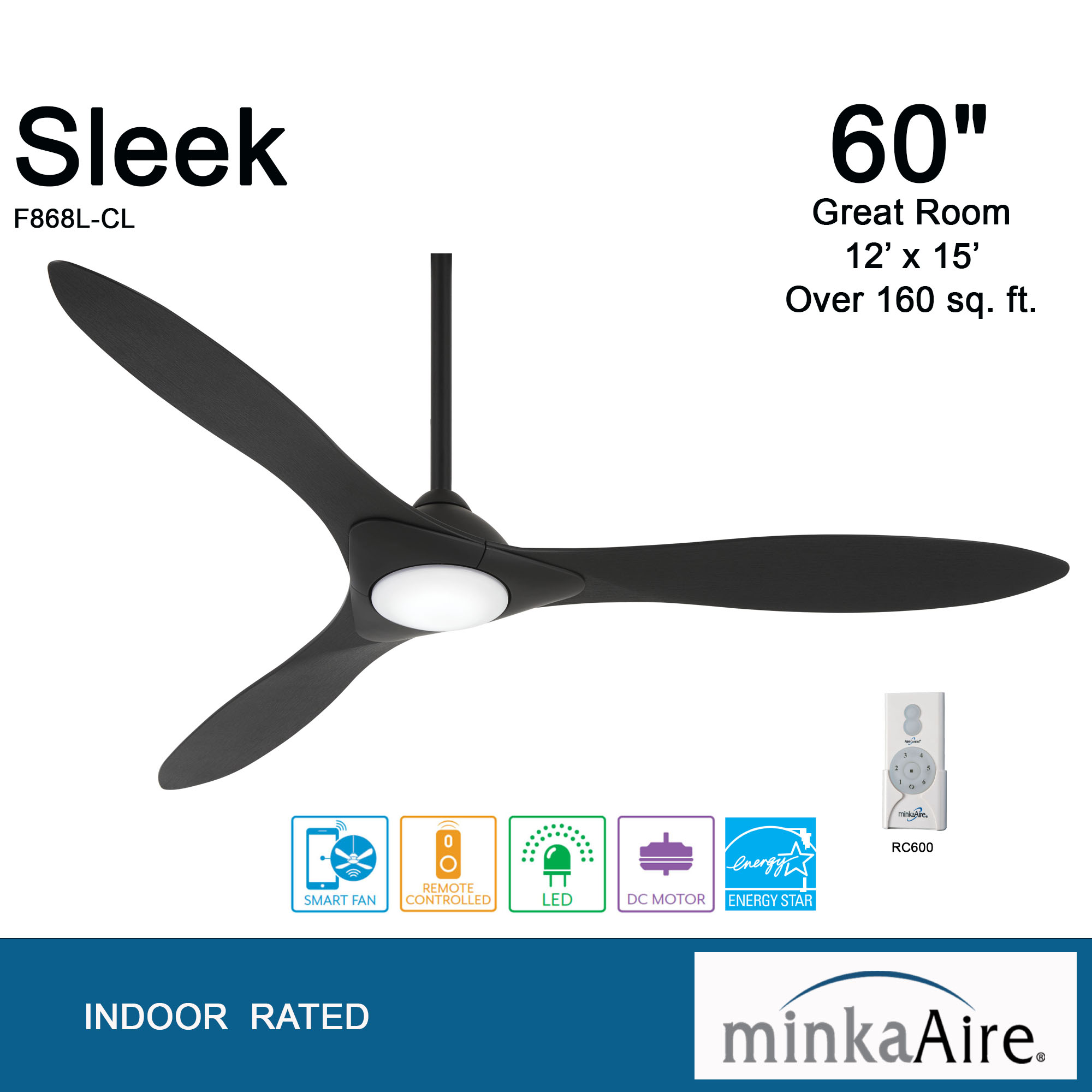 Sleek - LED 60" Smart Ceiling Fan