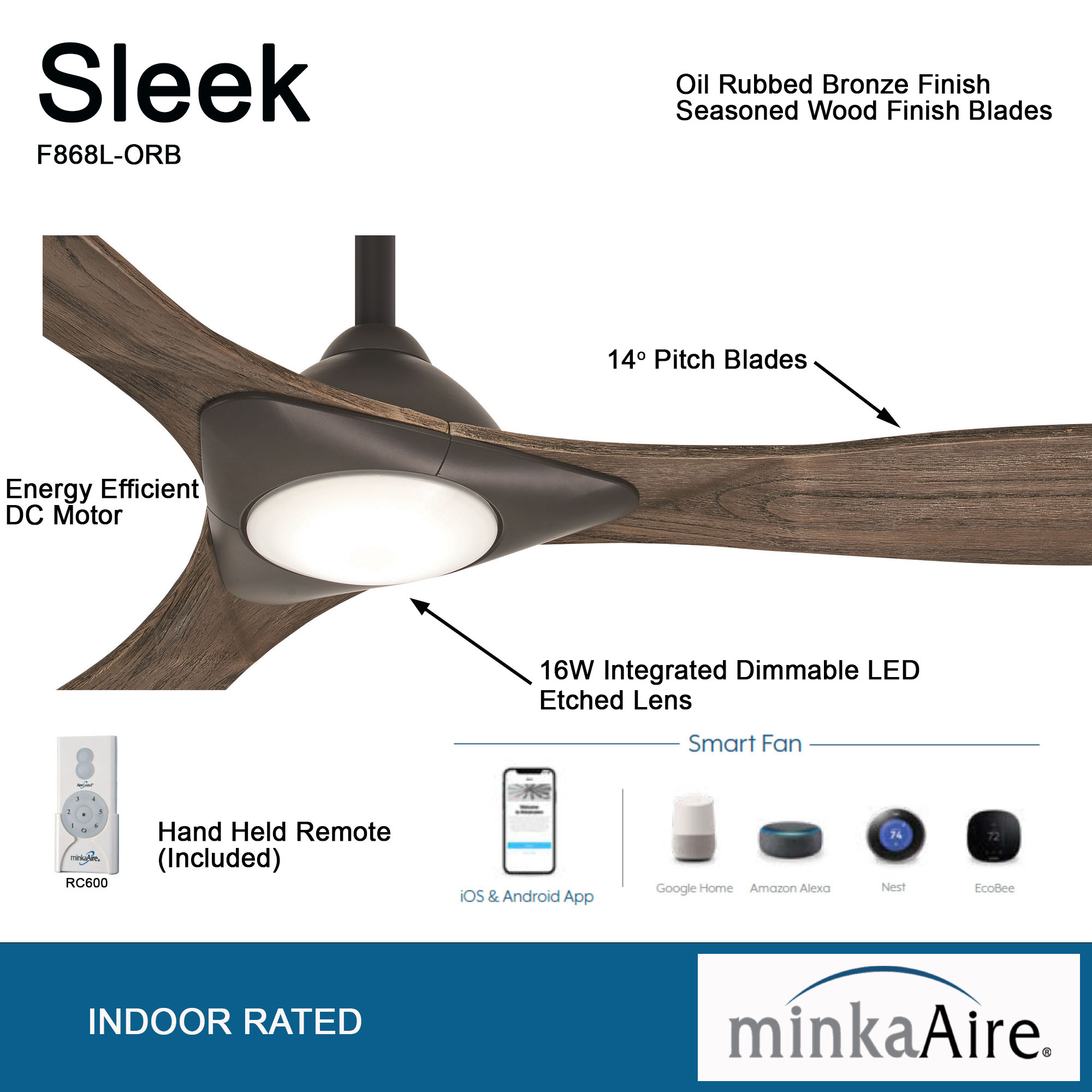 Sleek - LED 60" Smart Ceiling Fan