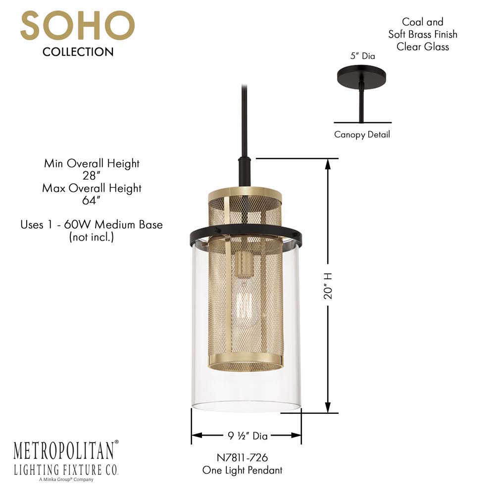 SoHo - 1 Light Mini Pendant