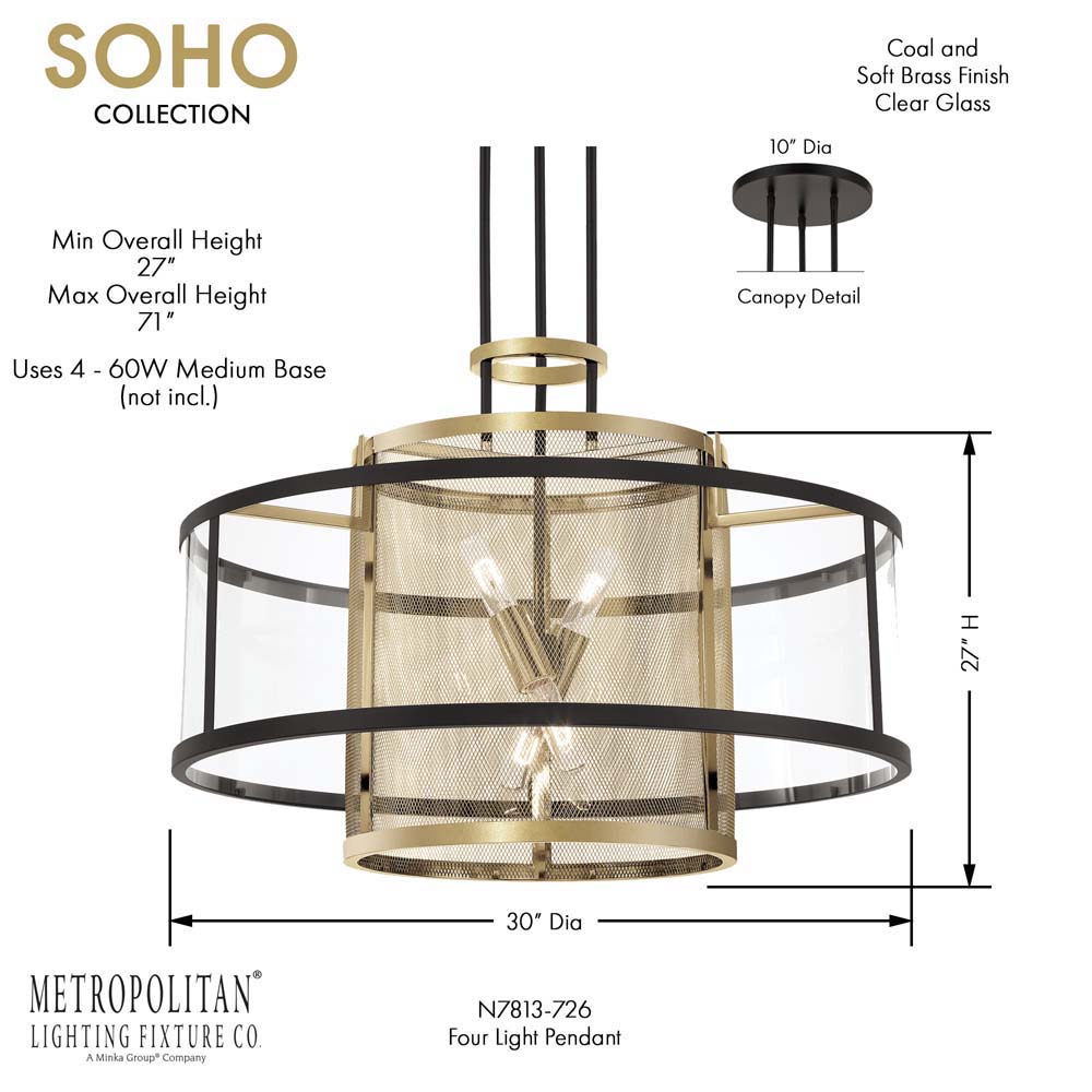 SoHo - 4 Light Pendant