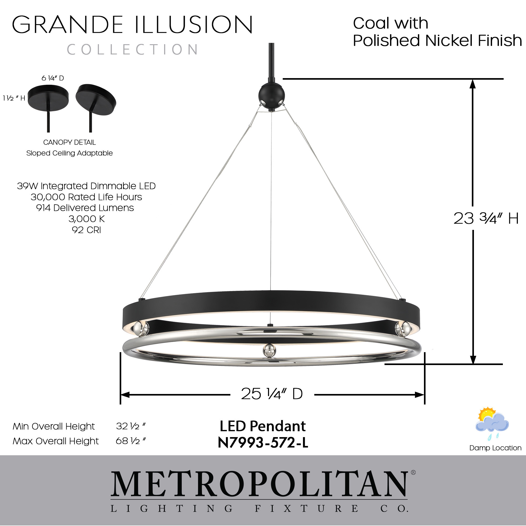 Grande Illusion - 25.25" LED Pendant