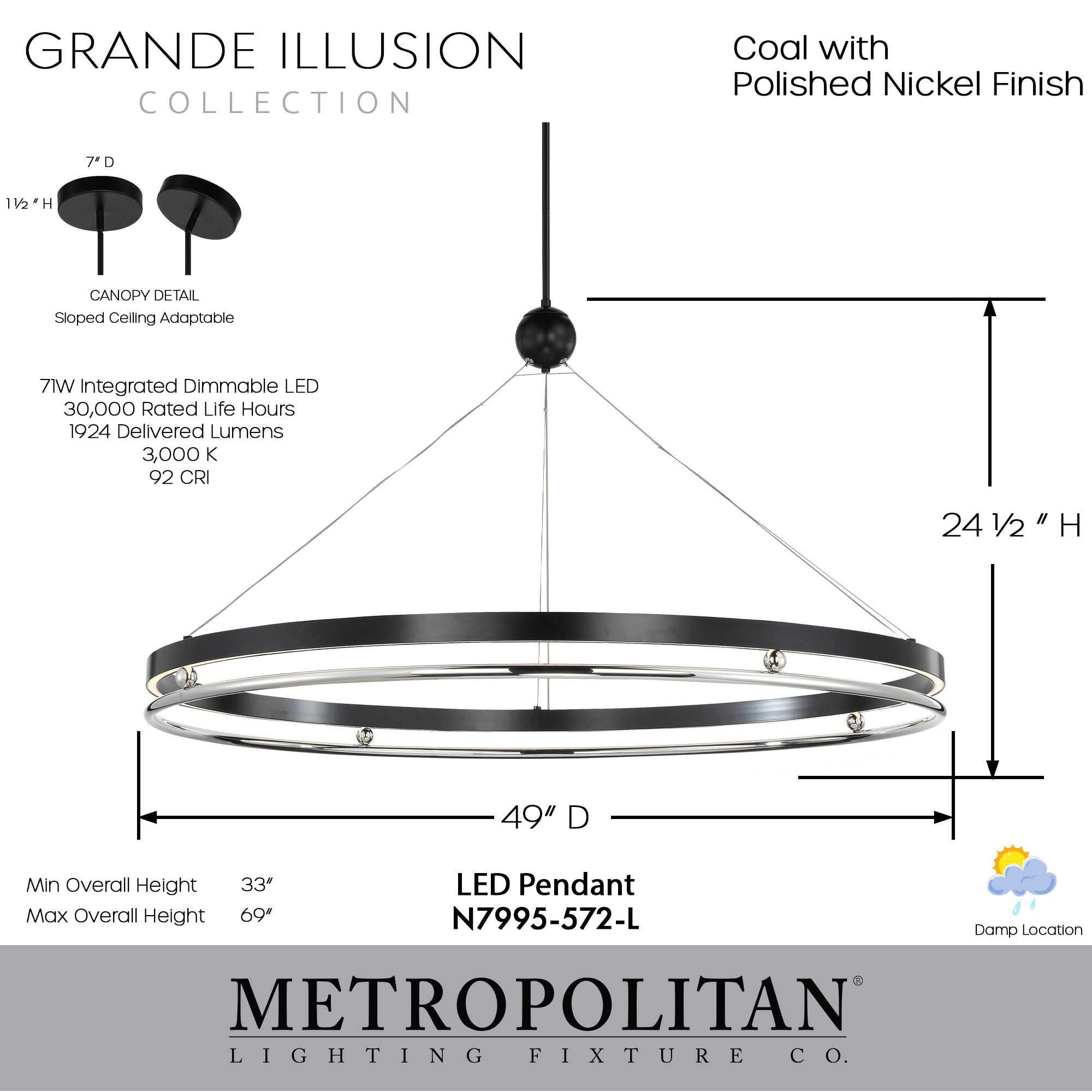 Grande Illusion - 49" LED Pendant