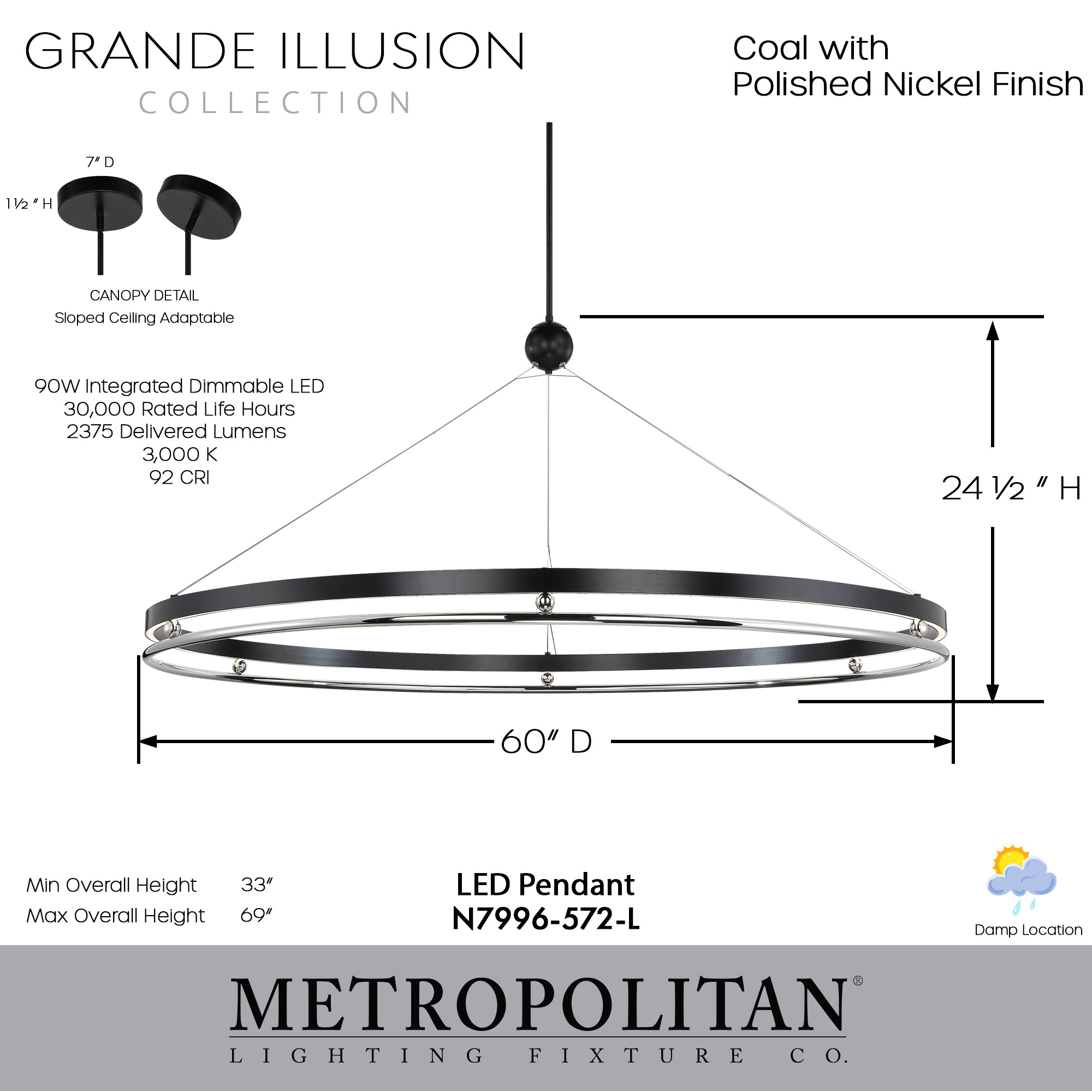 Grande Illusion - 61" LED Pendant