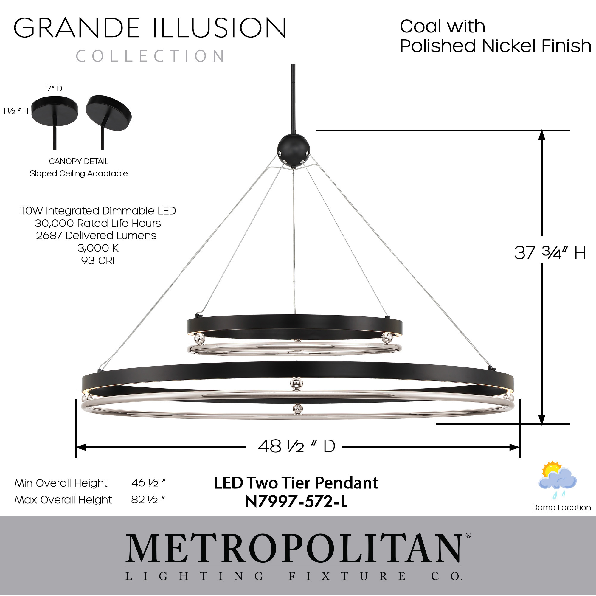 Grande Illusion - 49" LED Pendant