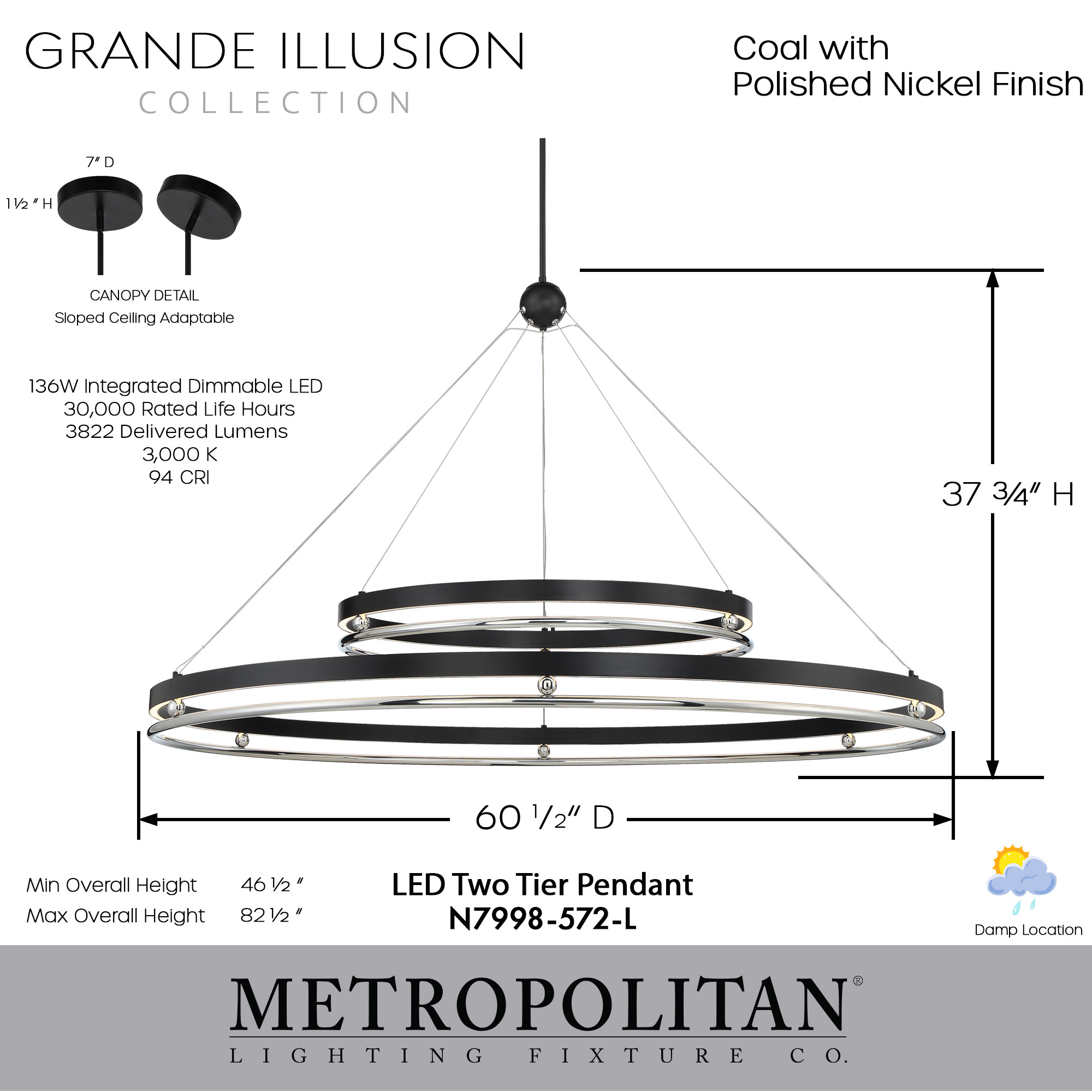 Grande Illusion - 60" LED Pendant