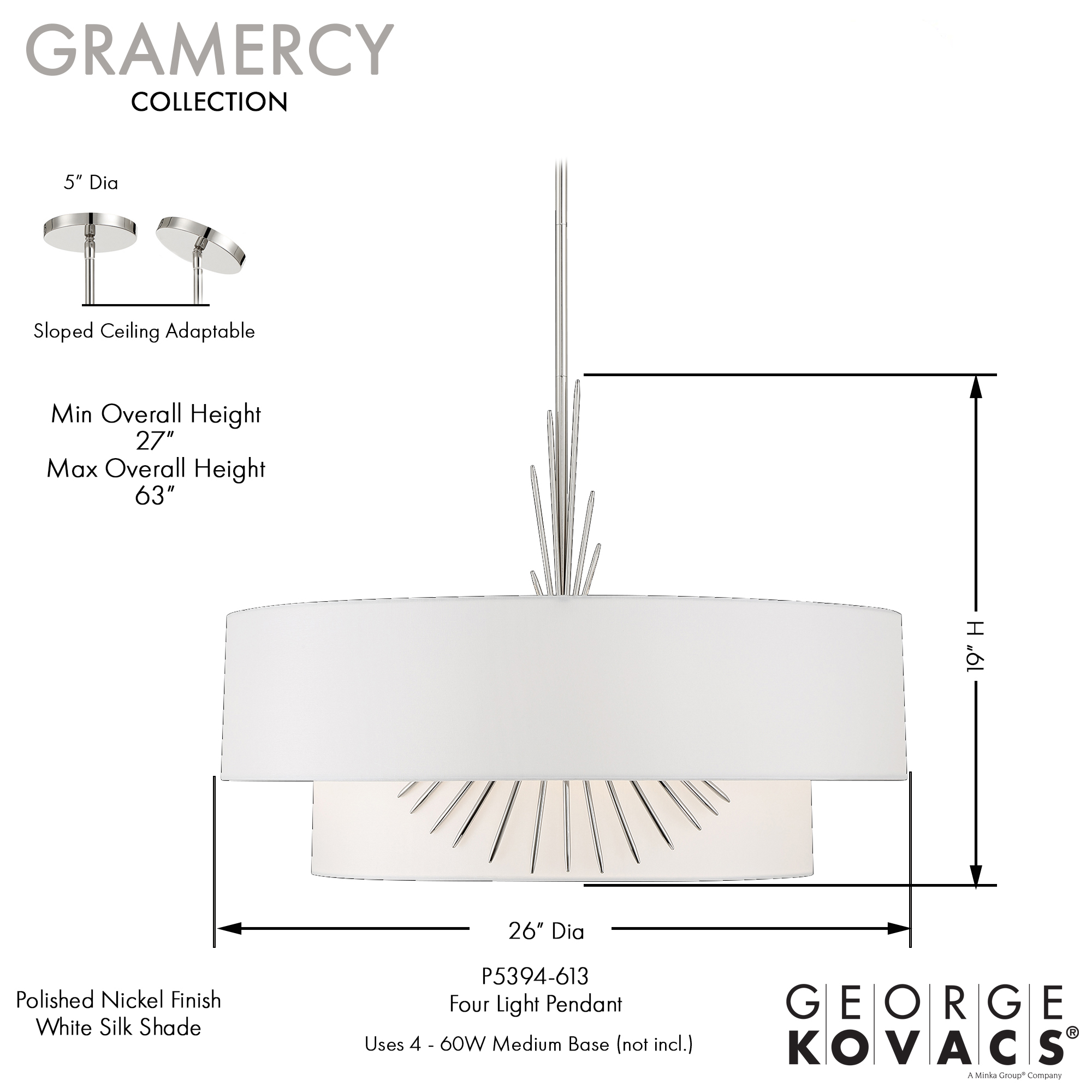 Gramercy - 4 Light Pendant