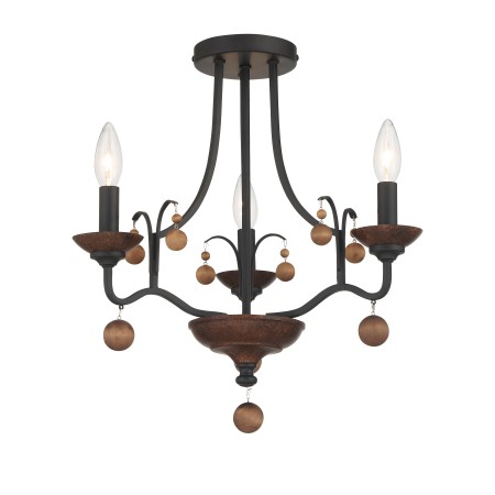 Colonial Charm - 3 Light Semi Flush